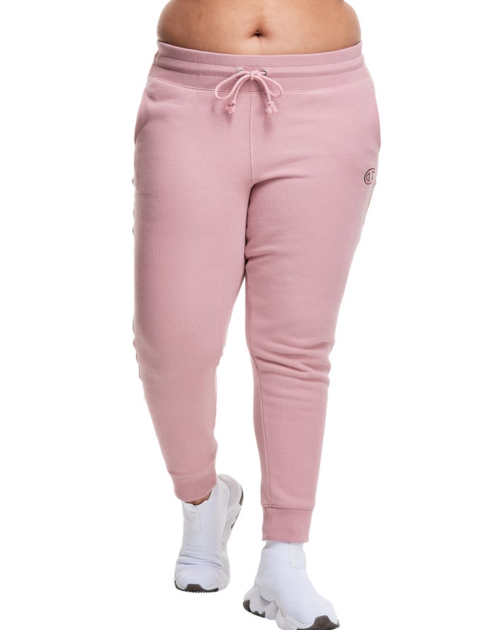 Champion Womens Joggers NZ - Plus Reverse Weave Triple Outline C Logo Pink ( 6935-LOIXC )